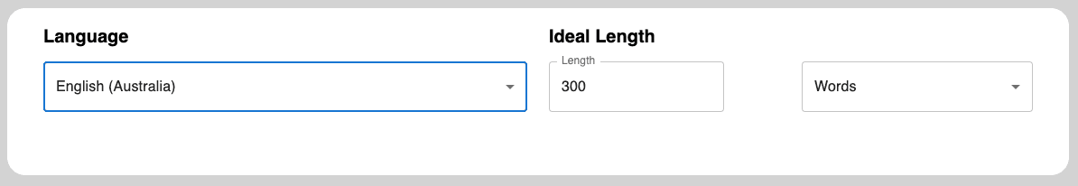 Setting language and length preferences