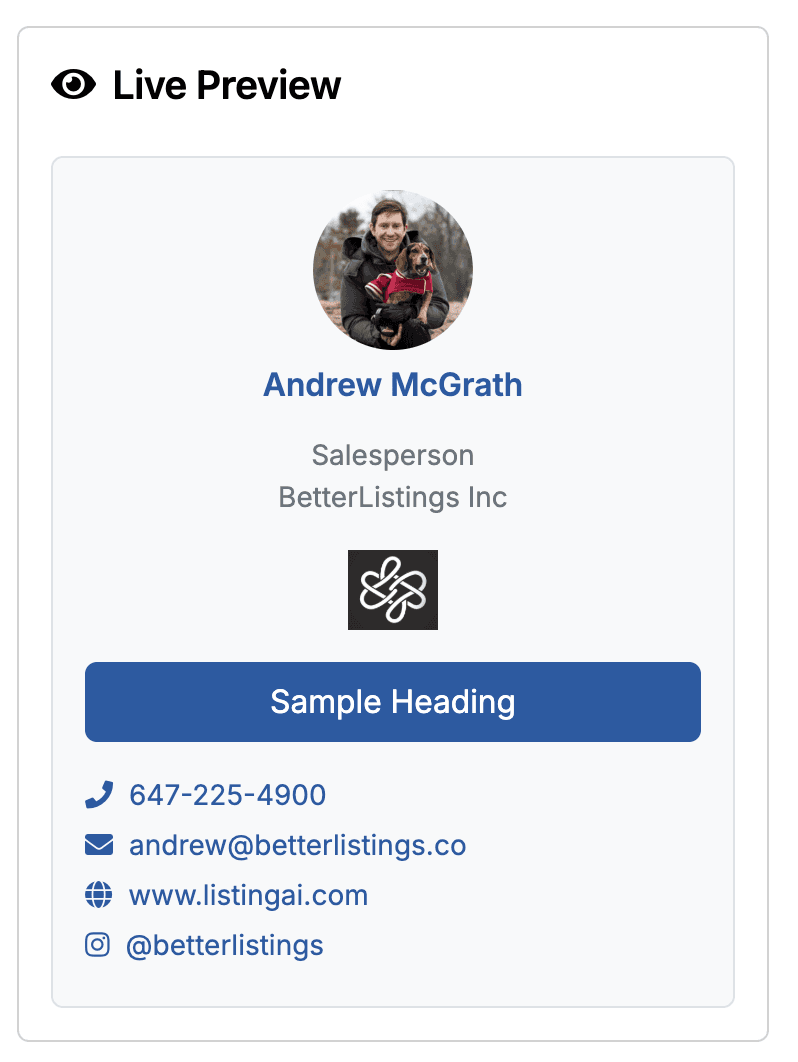 Market Report Branding Setup Example