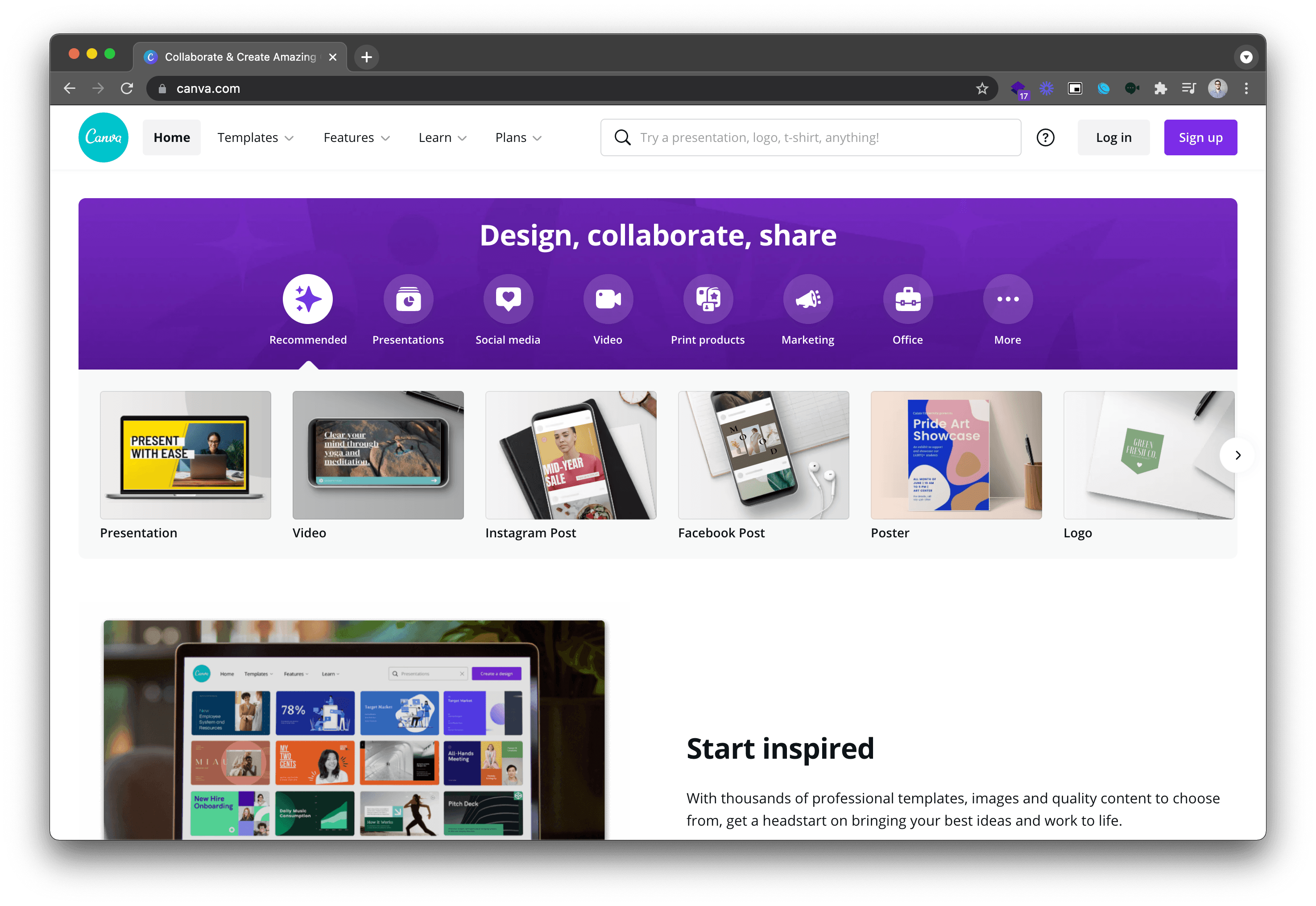 Canva landing page image