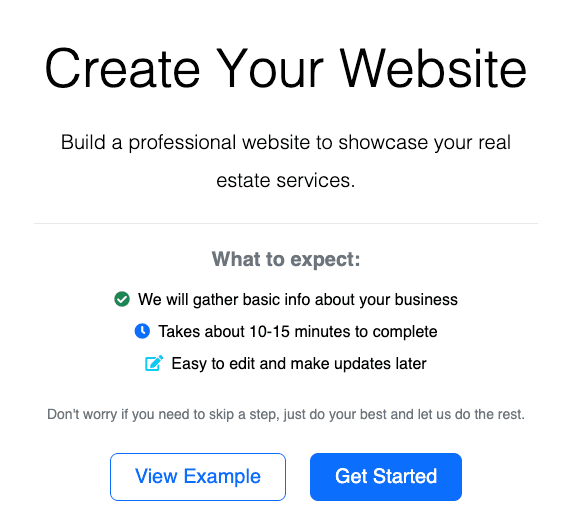 The 'My Website' section of a ListingAI account
