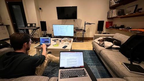 Andrew coding late at night