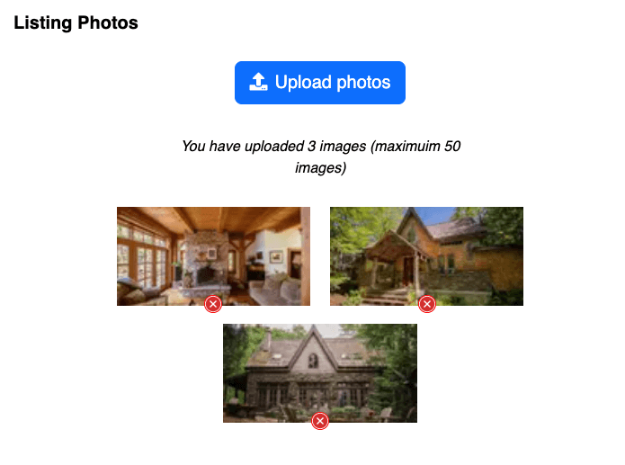Uploading listing photos