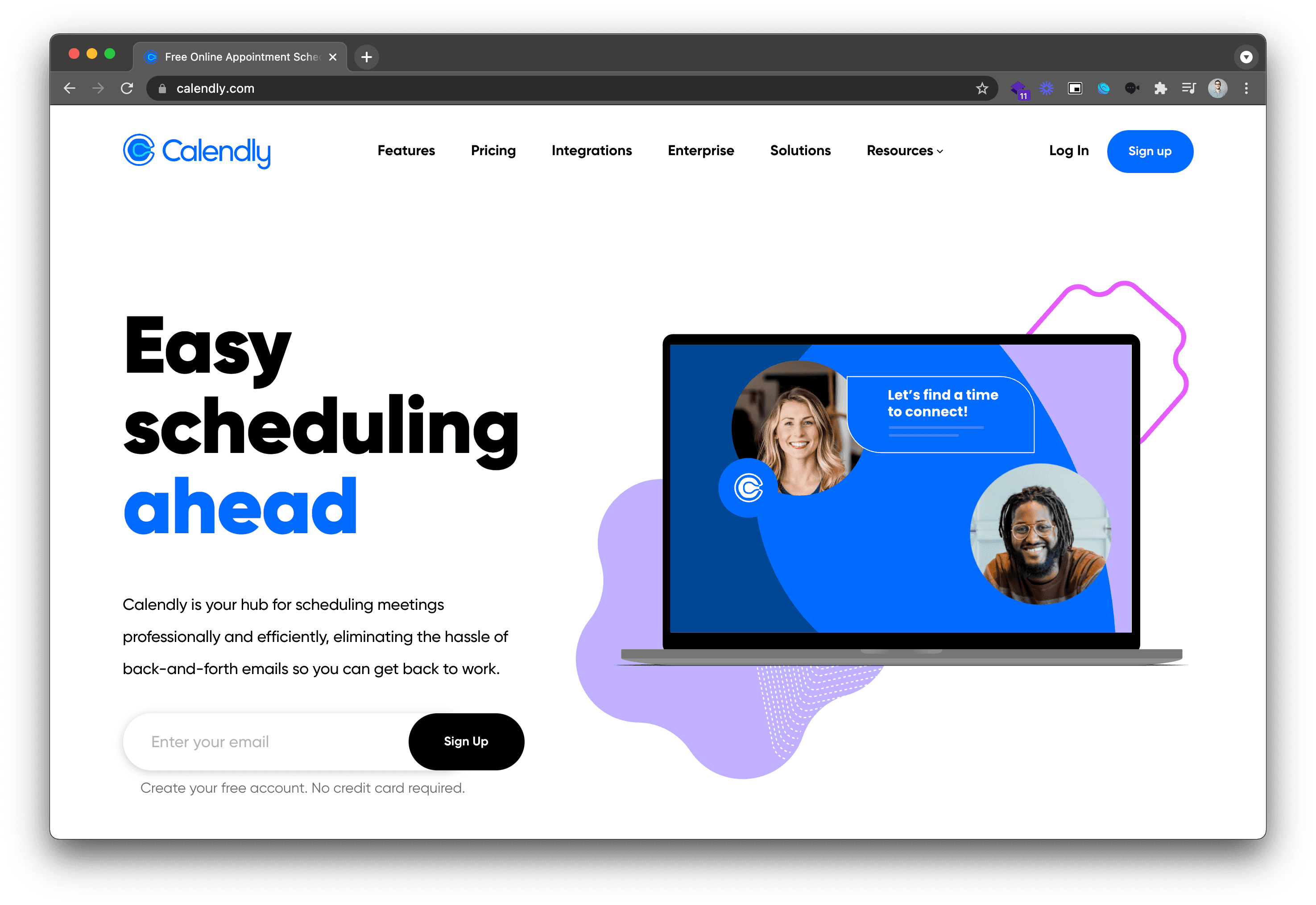 Calendly landing page image