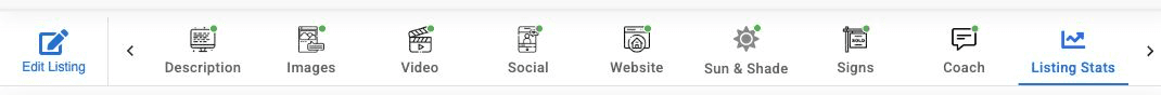 The Listing Stats tab in the ListingAI listing editor